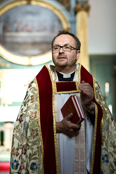 Michael ready to officiate at the Swedish Church in London