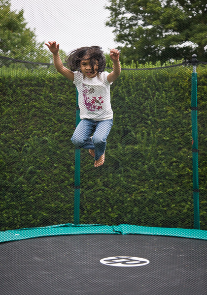 Mikee at the trampoline at Knightstone