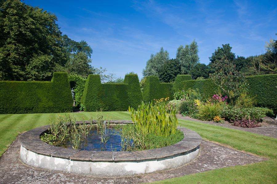 The fountain in the rose garden