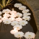 Candles in the pond