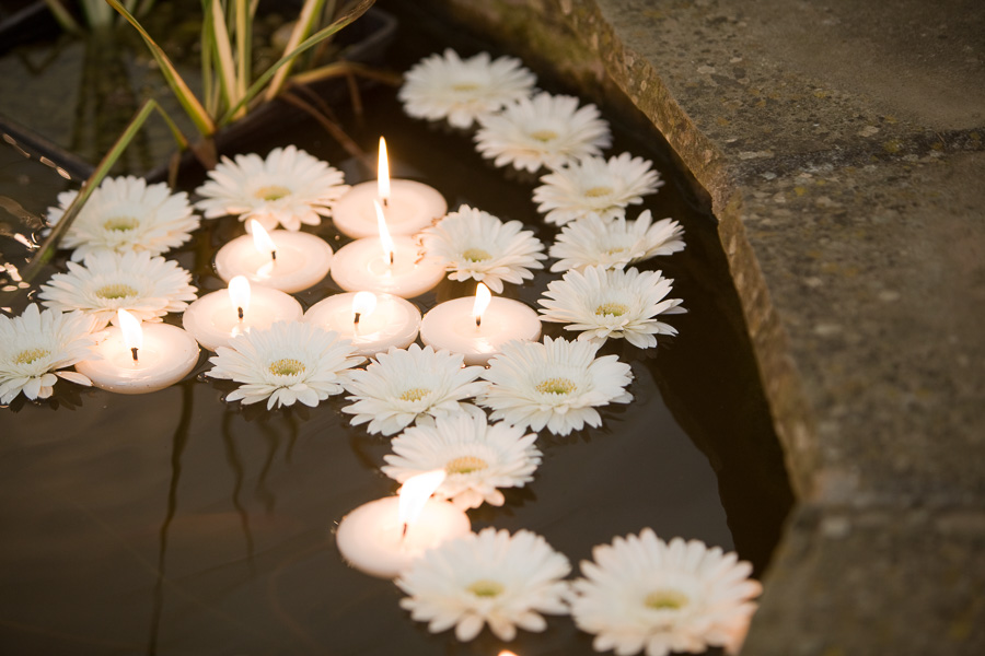 Candles in the pond