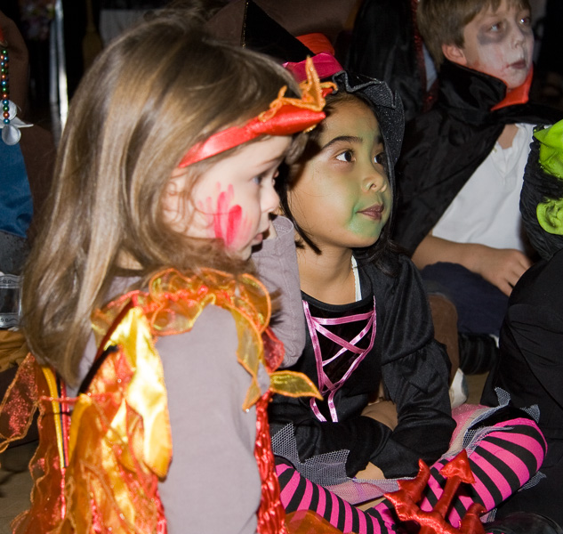 Mikee with her classmates during Haloween