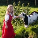 Letizia is dressed in a traditional Austrian Dirdl