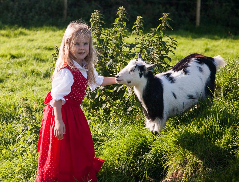 Letizia is dressed in a traditional Austrian Dirdl