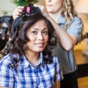 Riza getting her hair done