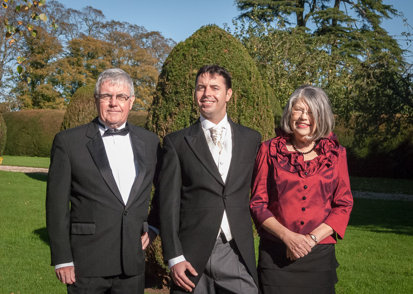 Meanwhile at Cadhay Dave got ready surrounded by his father Ian and mother Gwen