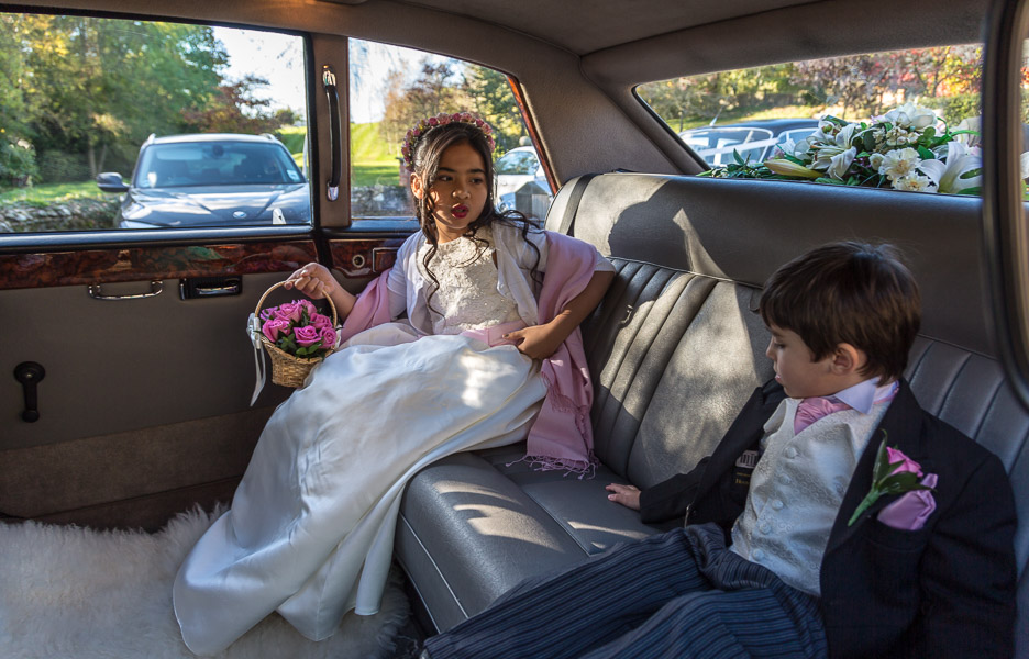 Mikee and Eric getting ready for the car ride to church