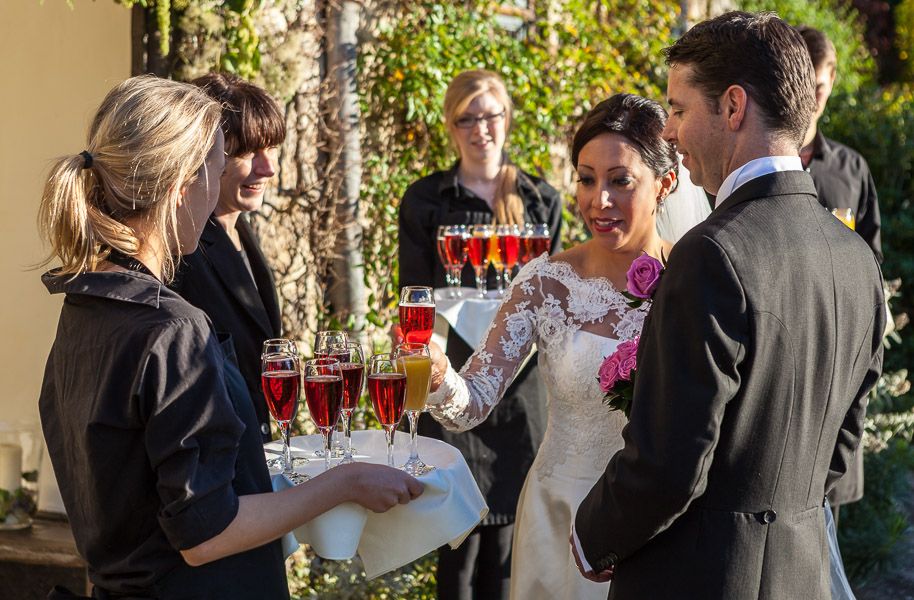 The first drinks were served outside