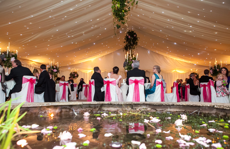 The inner courtyard was covered by a marquee for the wedding dinner