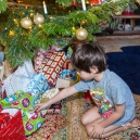 Eric checking the Christmas gifts