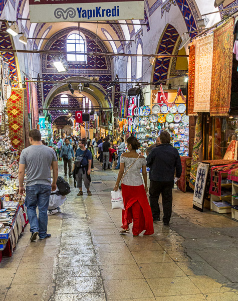 Jennifer walking in the bazaar