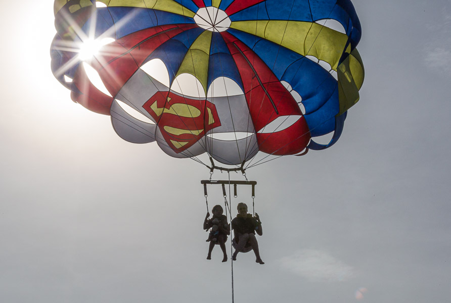 One of the crew took the photos and succeeded in catching the sun as well