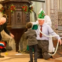 Dressing a living Christmas tree at the Church at Christmas