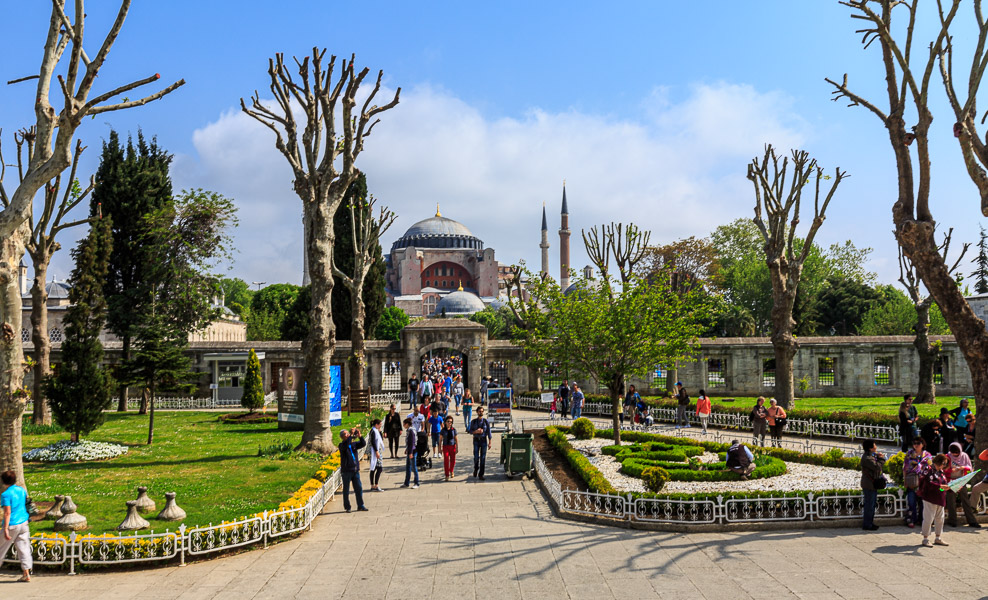 Outside the Blue Mosque