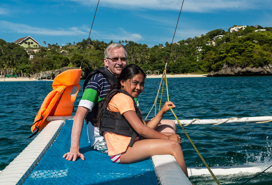 Mikee and I went sailing on a local trimaran