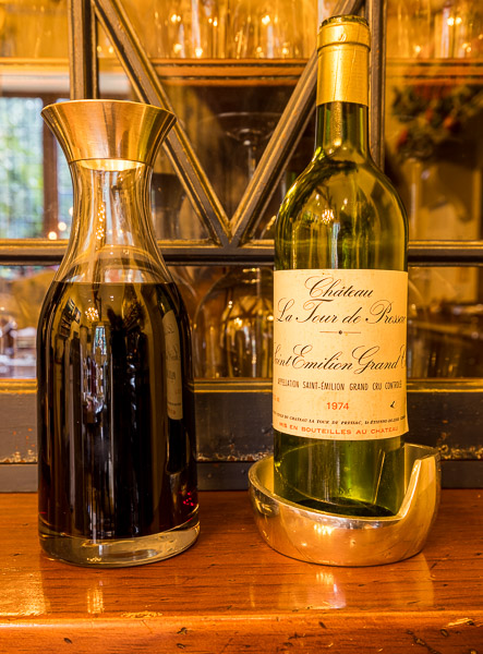 … and a bottle of Chateau La Tour de Pressac from 1974